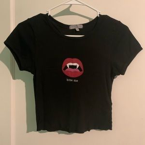 Urban Outfitters Bite Me Cropped T-Shirt